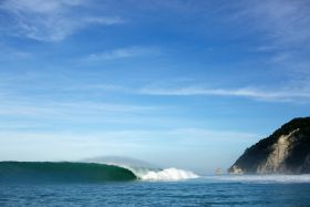 Epic swell at an epic right in Sumba.